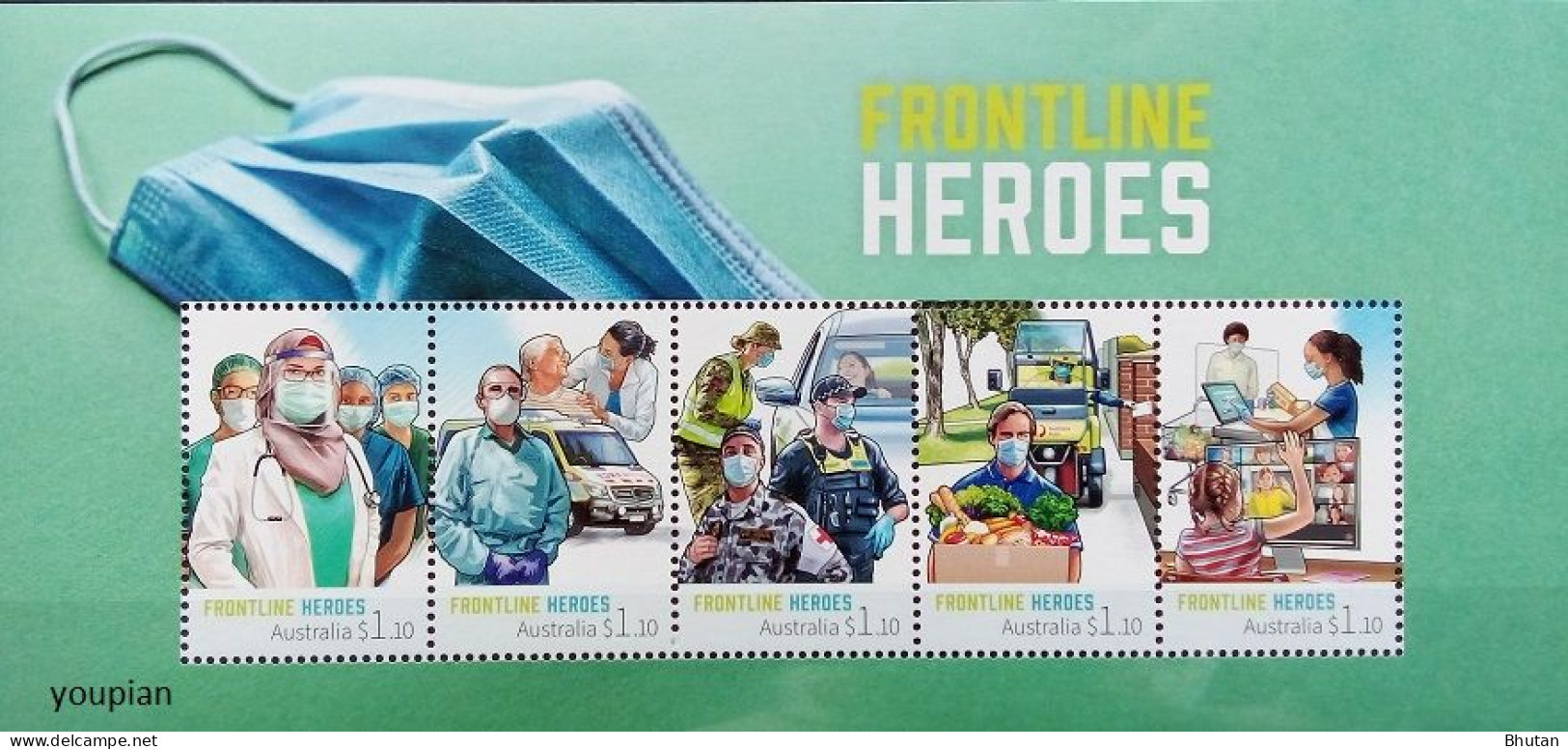 Australia 2021, Frontline Heroes COVID-19, MNH S/S - Nuovi