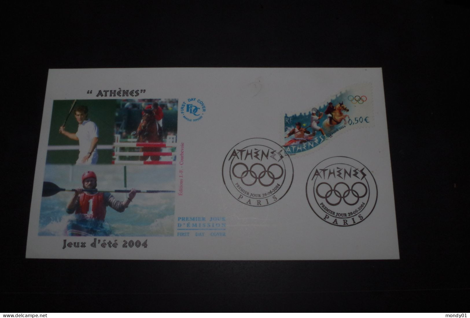 2-2232 Olympic Games Jeuc Olympiques Athène 2004 Kayak Tenis Equitation FDC France - Estate 2004: Atene