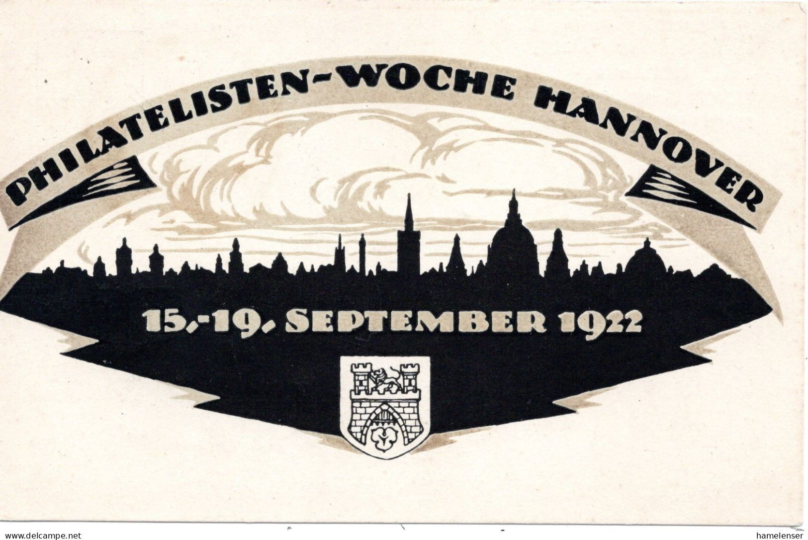 62146 - Deutsches Reich - 1922 - 50Pfg Ziffer PGAAnsKte "Philatelisten-Woche" Als OrtKte M SoStpl HANNOVER - ... - Tarjetas