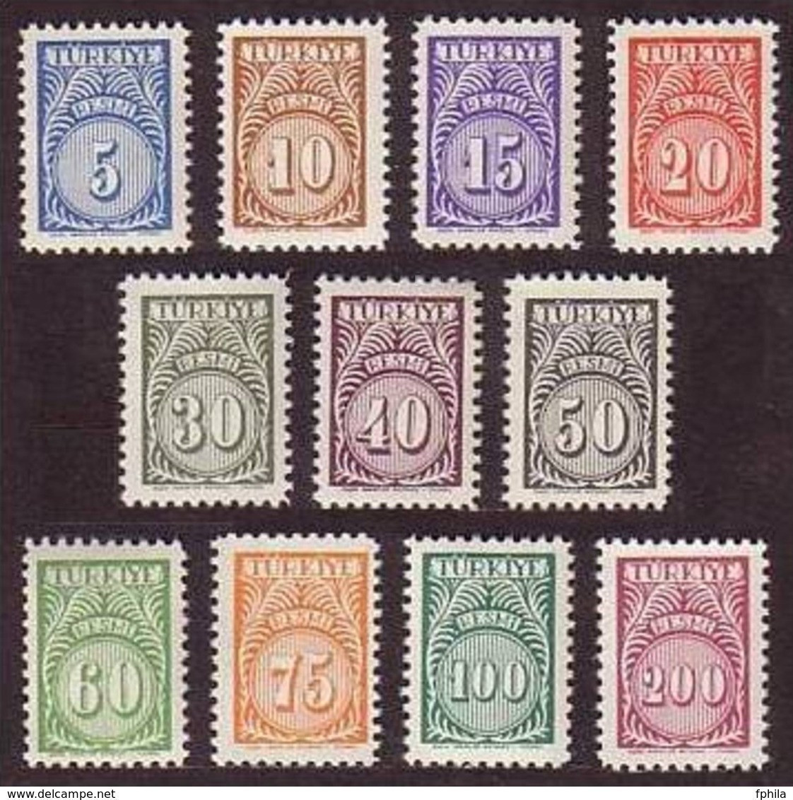 1957 TURKEY OFFICIAL STAMPS MNH ** - Timbres De Service