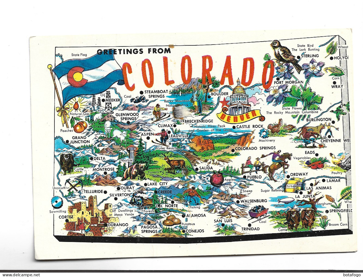 CPM  CARTE GEOGRAPHIQUE COLORADO - Altri & Non Classificati