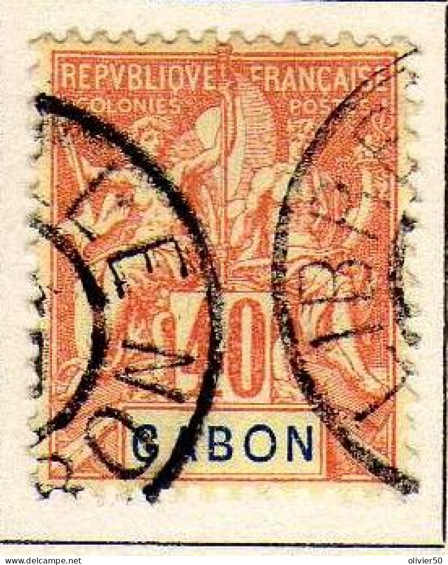 Gabon - (1904-07)  - 40  C. . Type Groupe -  Oblitere - Gebraucht