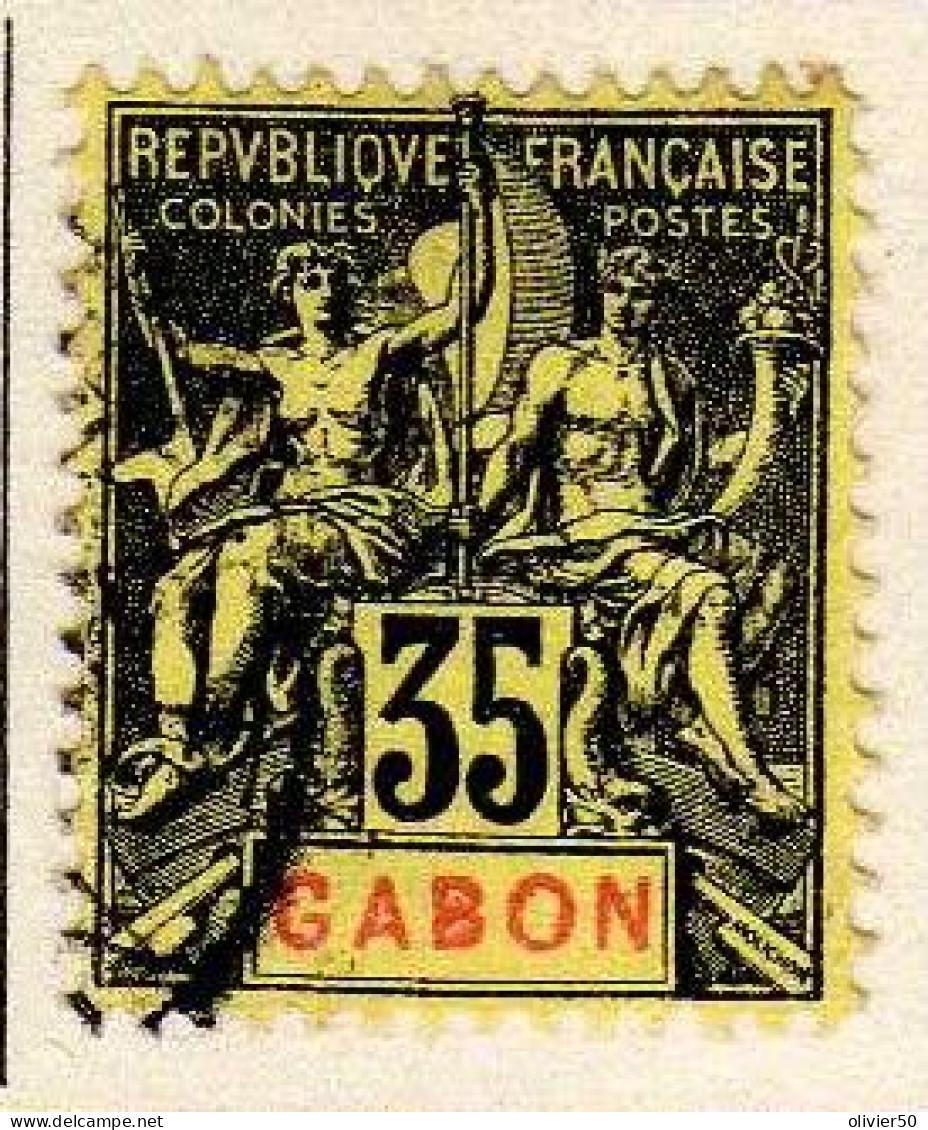 Gabon - (1904-07)  - 35  C. . Type Groupe -  Oblitere - Gebraucht
