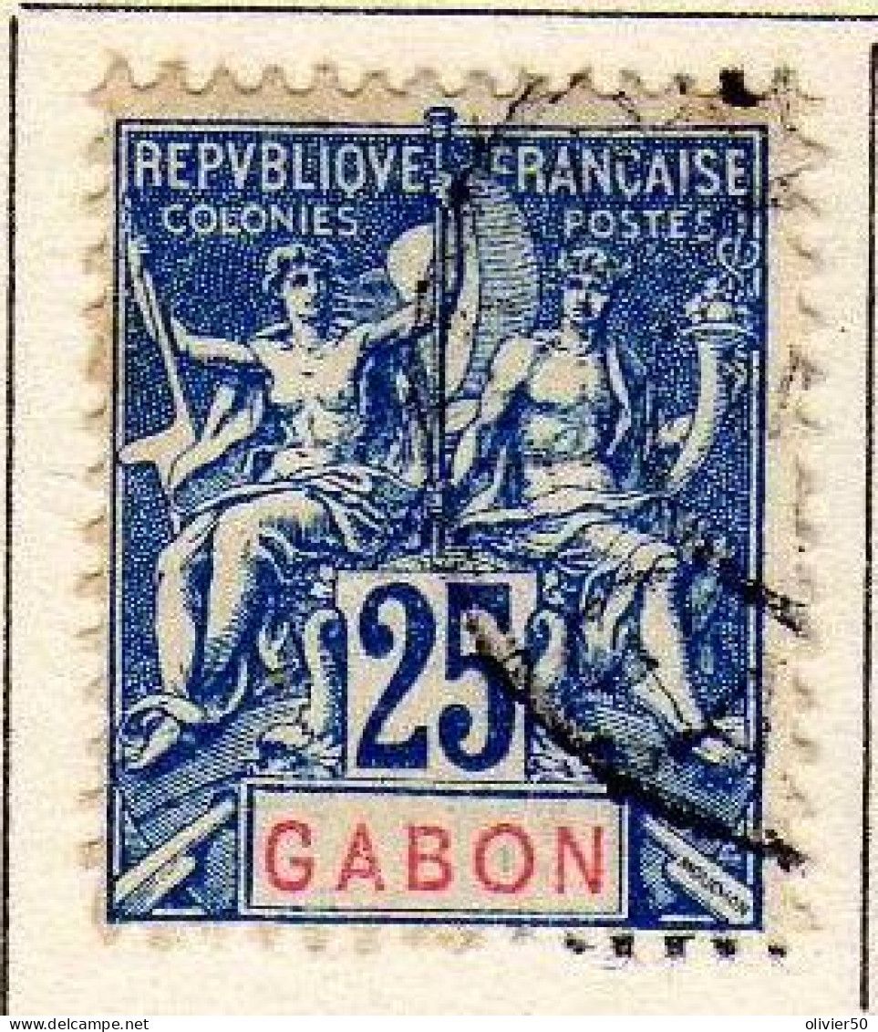 Gabon - (1904-07)  - 25 C. . Type Groupe -  Oblitere - Gebruikt