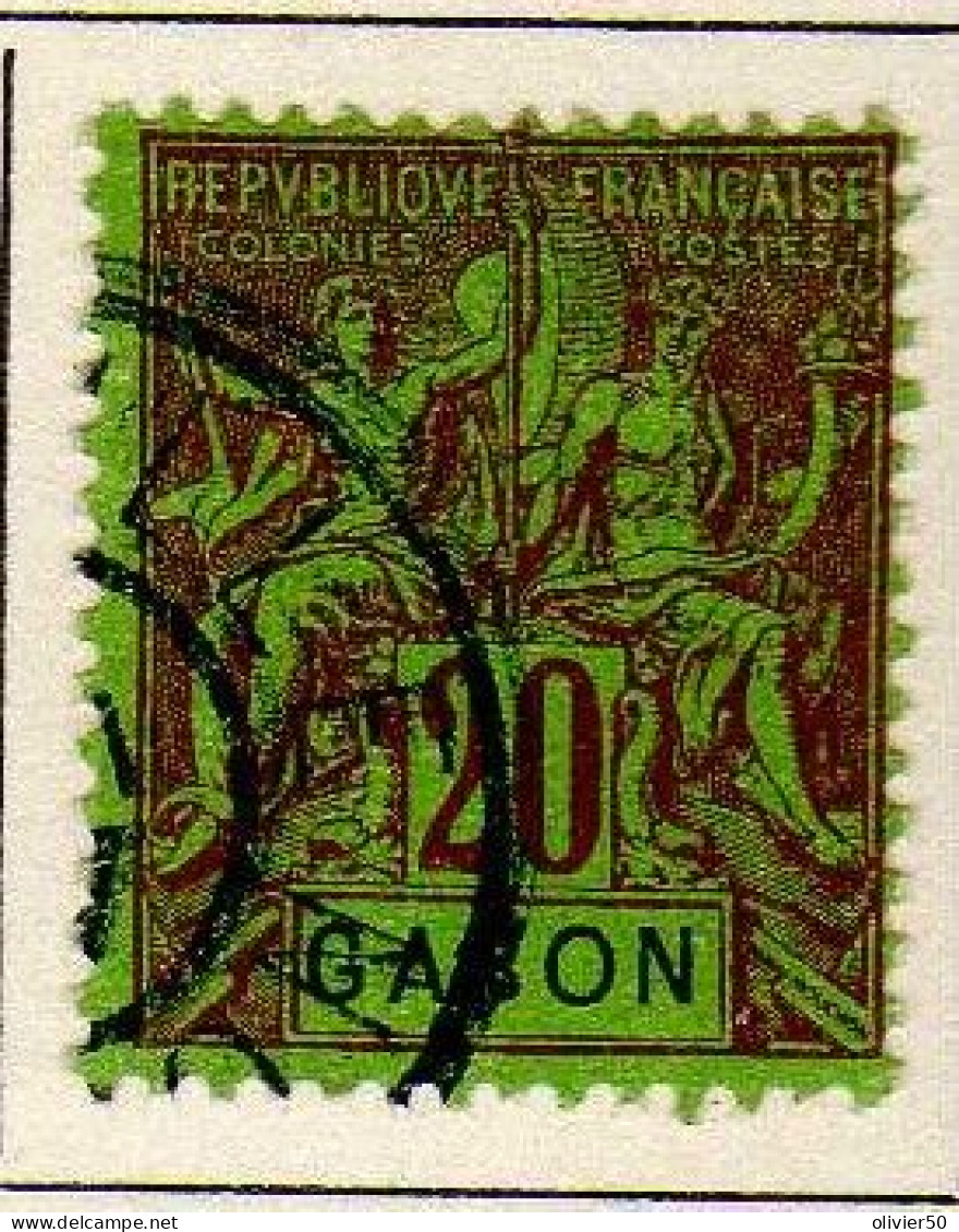 Gabon - (1904-07)  - 20 C. . Type Groupe -  Oblitere - Usados