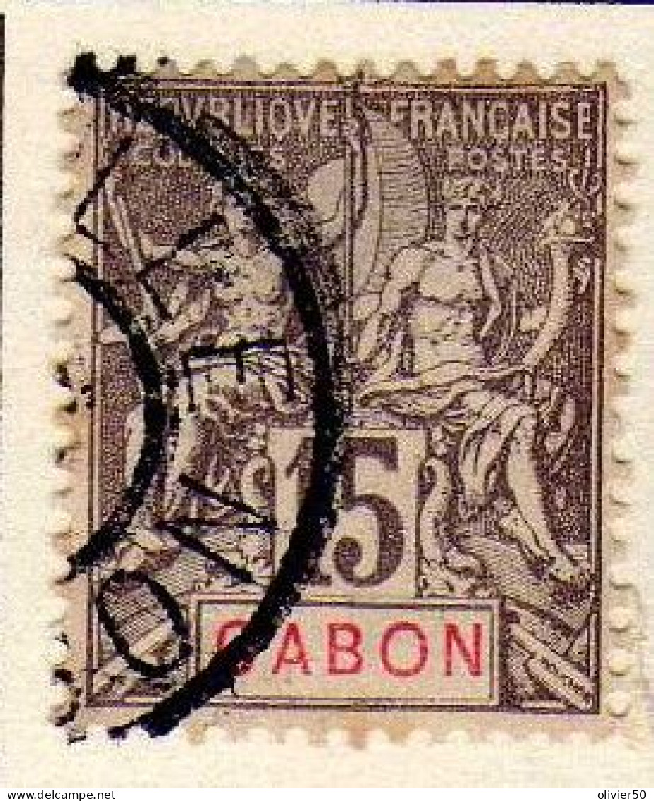 Gabon - (1904-07)  - 15 C. . Type Groupe -  Oblitere - Usados