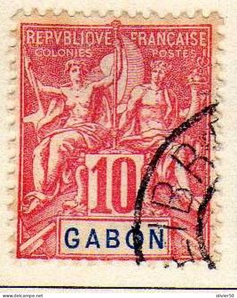 Gabon - (1904-07)  - 10 C. . Type Groupe -  Oblitere - Oblitérés