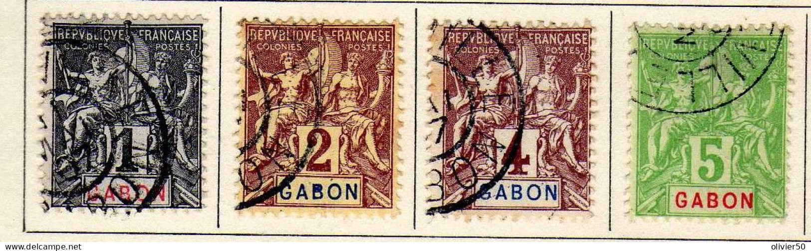 Gabon - (1904-07)  -  Type Groupe -  Oblitere - Gebruikt