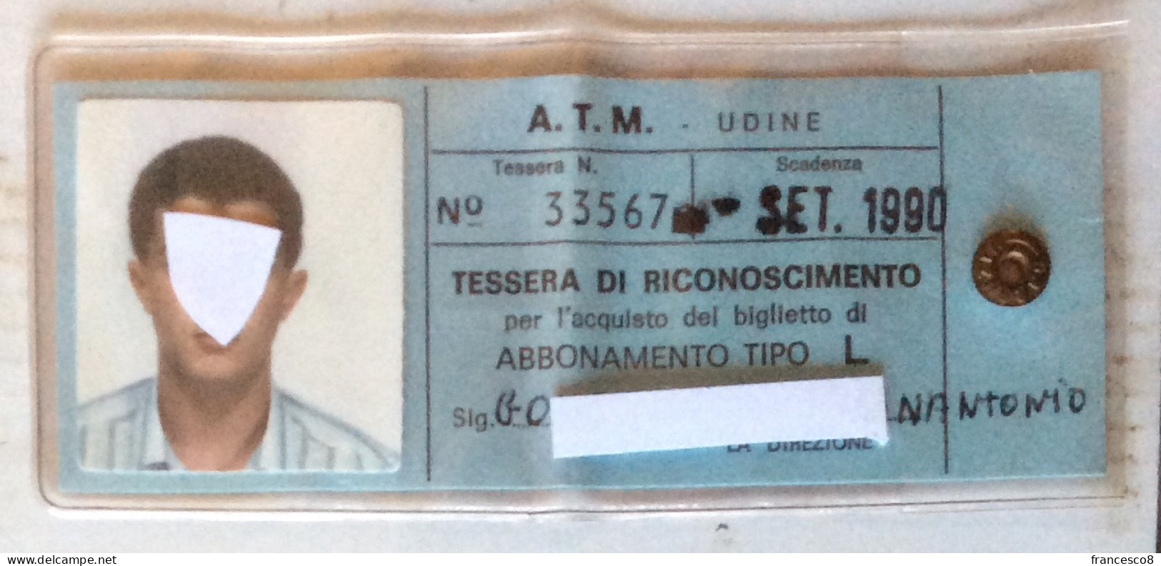 1990 UDINE ATM TESSERA ABBONAMENTO AUTOBUS URBANO / BUS - Europe