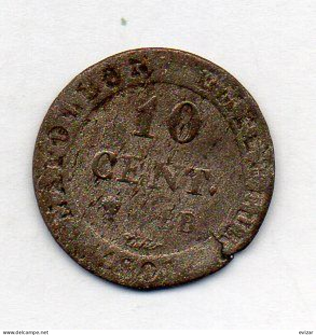 FRANCE, 10 Centimes, Billon, Year 1809-BB, KM # 676.3 - 10 Centimes