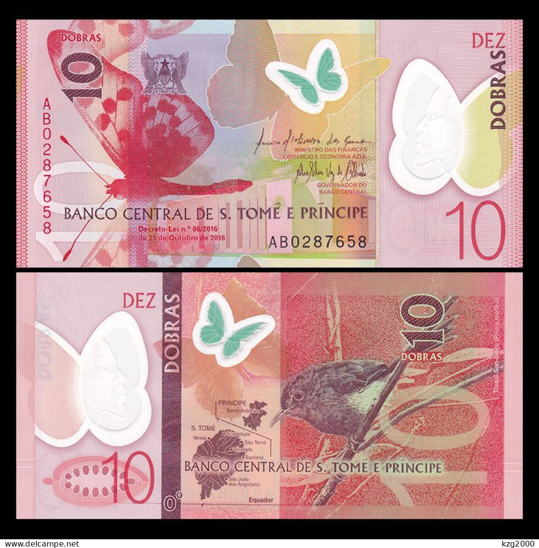 Sao Tome And Prince  2018 Plastic Banknotes Paper Money 10 Dobras Polymer  UNC 1Pcs Banknote - Sao Tome And Principe