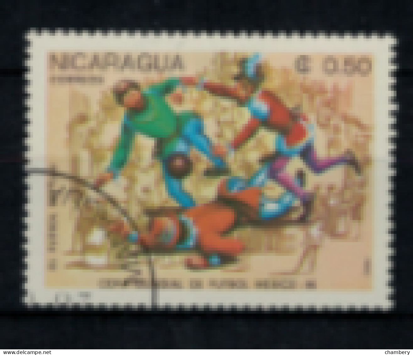 Nicaragua - "Mexico 86" - Le Foot à Travers Les âges" - Oblitéré N° 1358 De 1985 - Nicaragua
