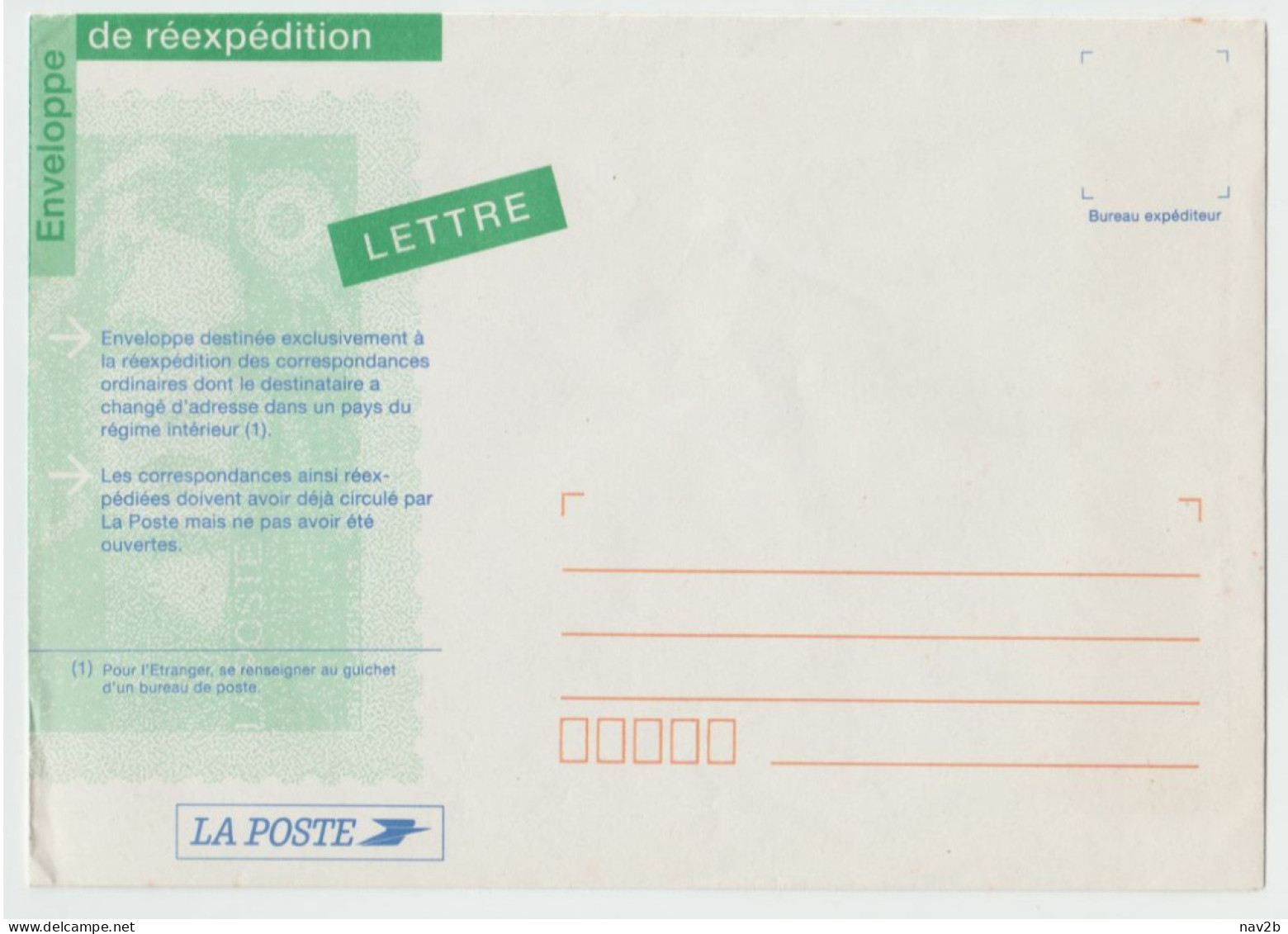 Entier Enveloppe Réexpédition Du Courrier . - Prêts-à-poster: TSC Et Repiquages Semi-officiels