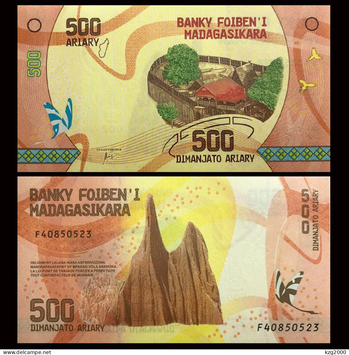 Madagascar  2017 Plastic Banknotes Paper Money 500 Ariary Polymer  UNC 1Pcs Banknote - Madagascar