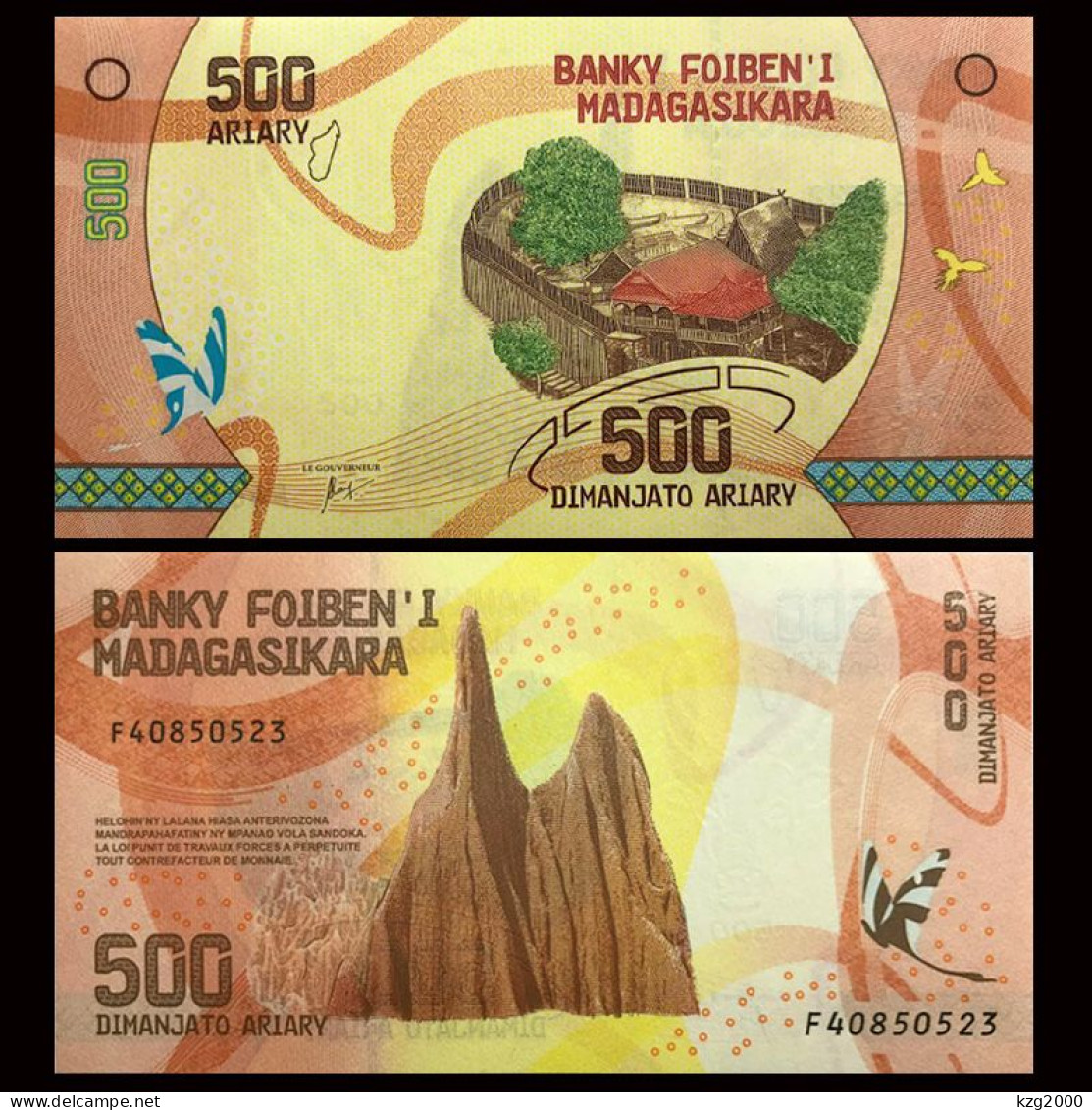 Madagascar  2017 Plastic Banknotes Paper Money 500 Ariary Polymer  UNC 1Pcs Banknote - Madagaskar