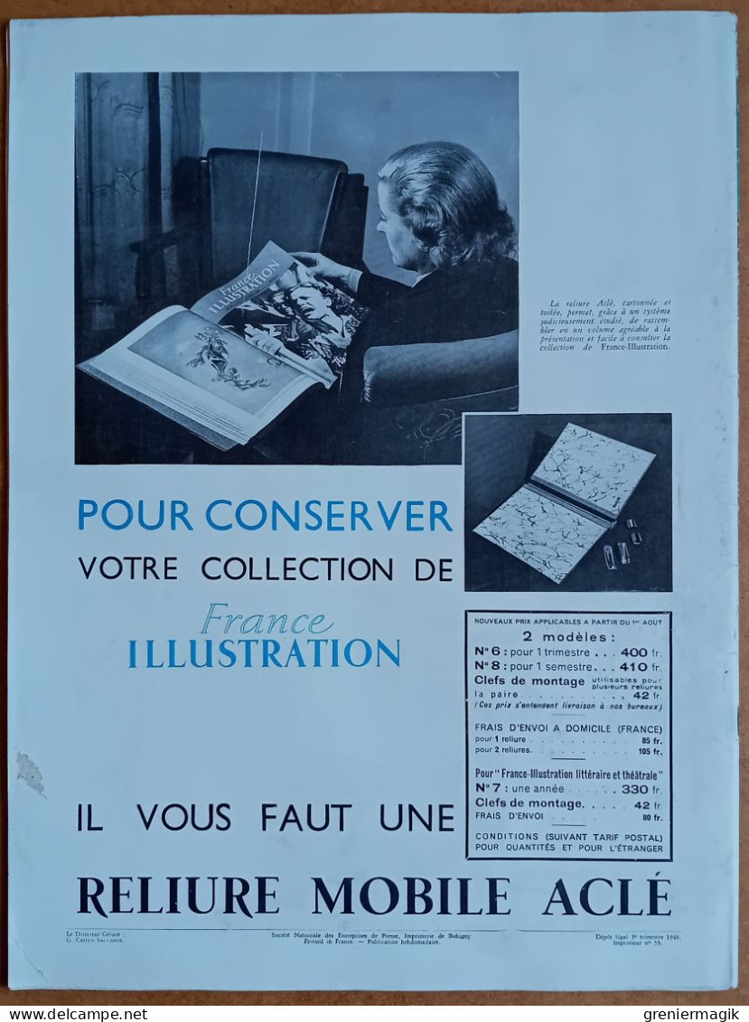 France Illustration 148 31/07/1948 G. Bartali/Madagascar/Matières plastiques/Ministère André Marie/Chine/Duke Ellington