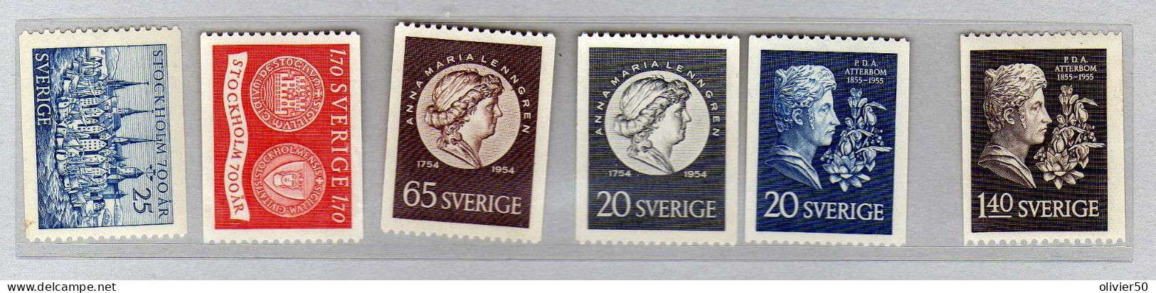 Suede - (1953-55) - Stockholm - Poetesse Lenngren  - Poete - Atterborn    -  Neufs** - MNH - Unused Stamps