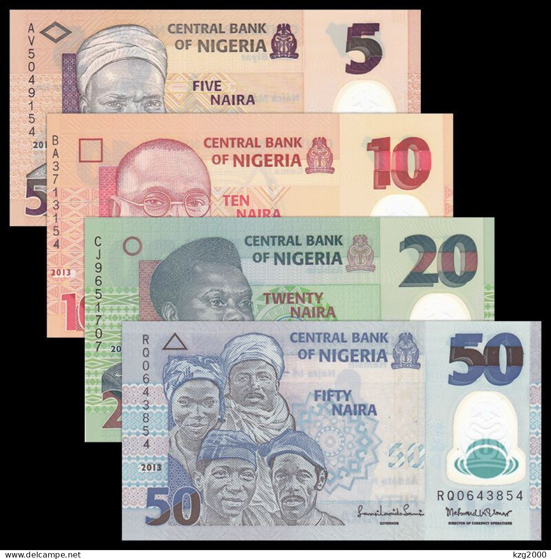 Nigeria  Random Year Plastic Banknotes Paper Money 5-50 Naira Polymer  UNC 4Pcs Banknote - Nigeria