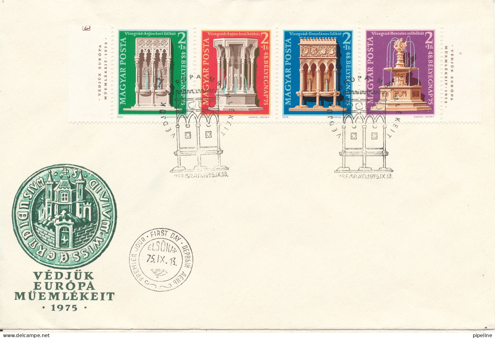 Hungary FDC 13-9-1975 Europe Sympathy Conference Complete Set Of 4 With Cachet - FDC