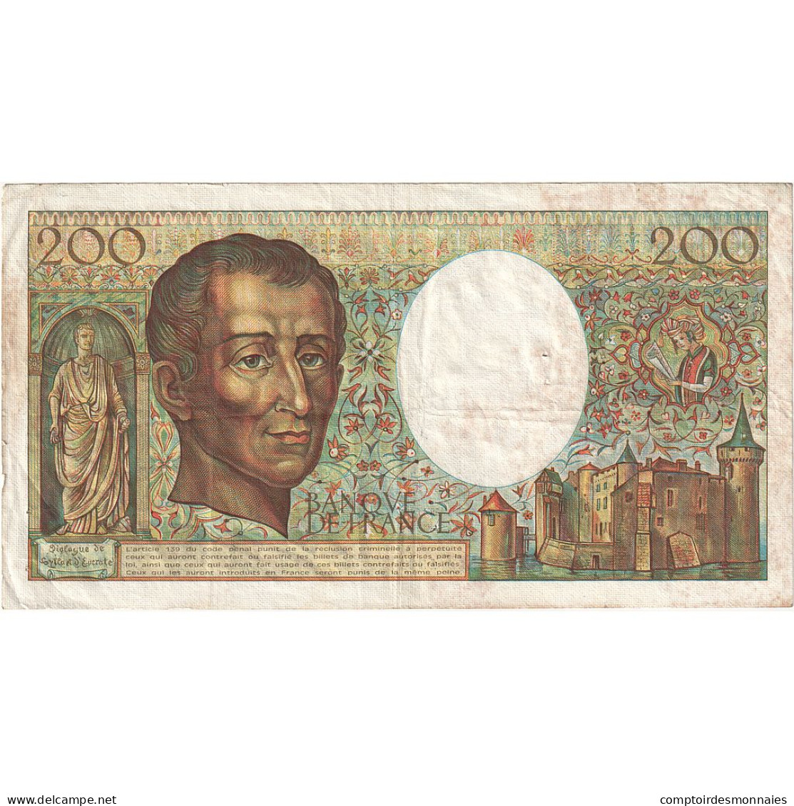 France, 200 Francs, Montesquieu, 1981, K.008, TB+, Fayette:70.01, KM:155a - 200 F 1981-1994 ''Montesquieu''