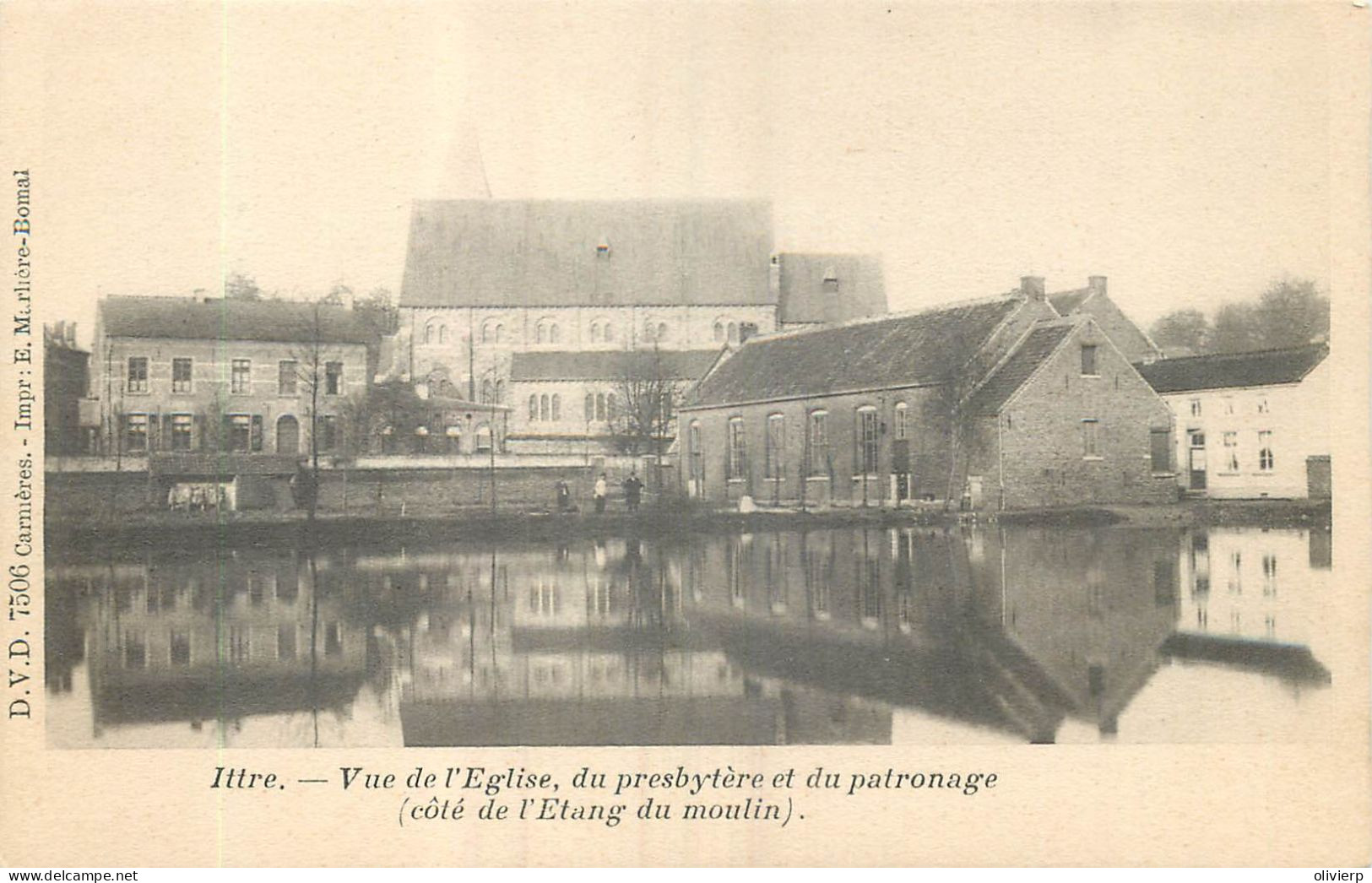 Belgique > Brabant Wallon > Ittre - Vue De L'Eglise ,du Presbytère Et Du Patronage Côté De L' étang Du Moulin - Ittre