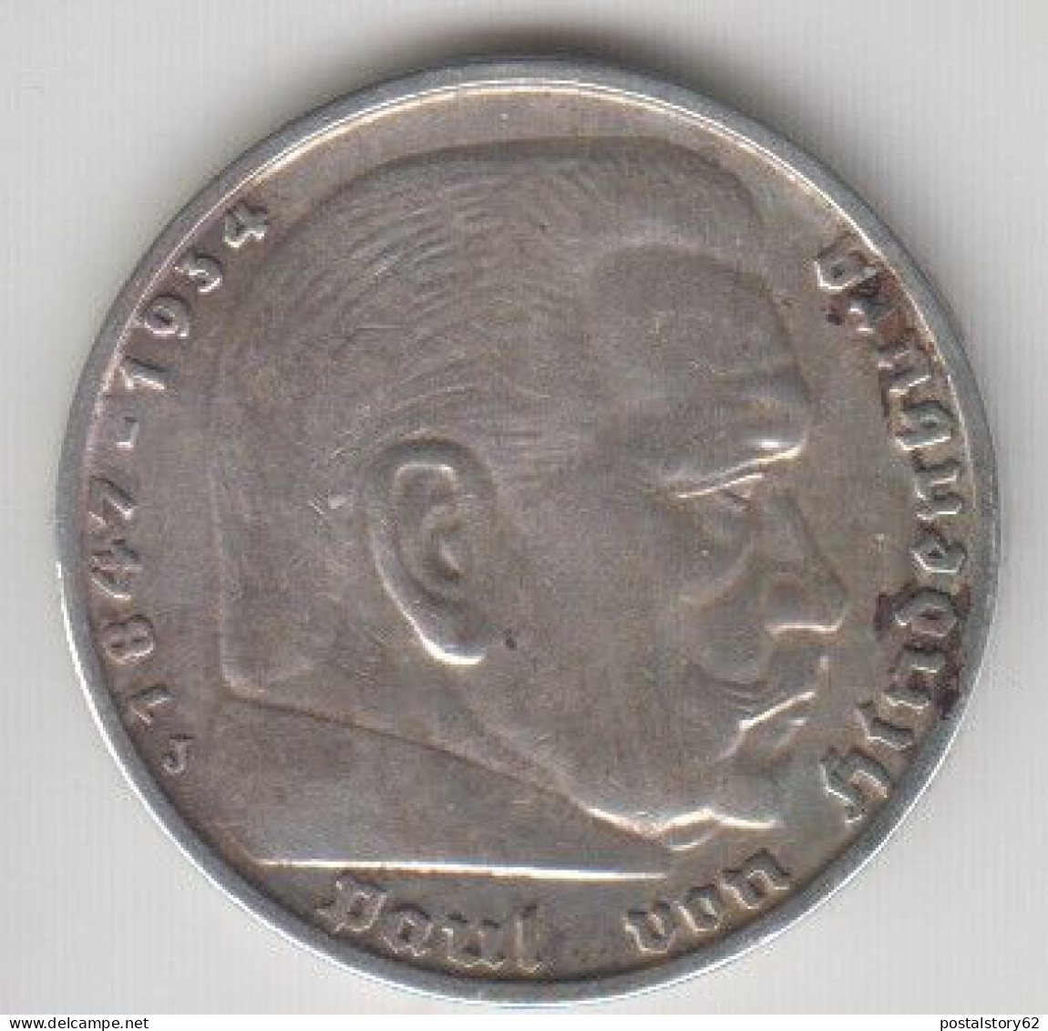 Germania, Deutsches Reich. Moneta Arg. 5 Marchi " J " 1939 Spl - 5 Reichsmark