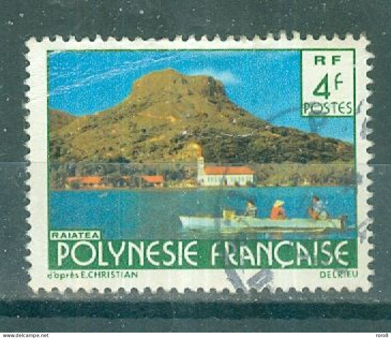 POLYNESIE - N°135 Oblitéré - Paysages De La Polynésie Française. Signature "DELRIEU" - Gebraucht