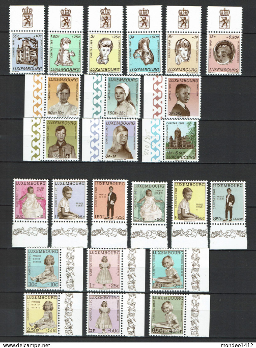 Luxembourg - Luxemburg - Different Series - Caritas - With Border Sheet - Verzamelingen