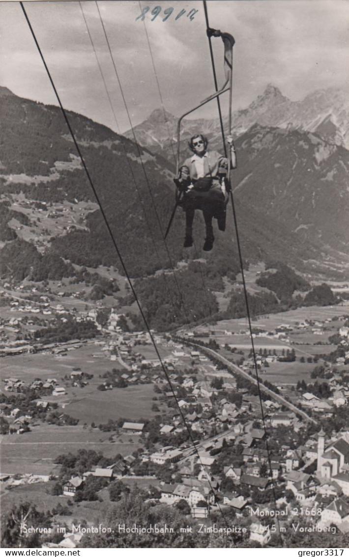 E3724) SCHRUNS Im Montafon - Frau Auf Sessellift - HOCHJOCHBAHN Mit Zimbaspitze ALT! - Schruns