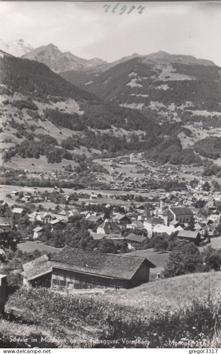 E3725) SCHRUNS Im Montafon Gegen Taschagguns - Vorarlberg - Haus Im Vordergrund ALT! - Schruns