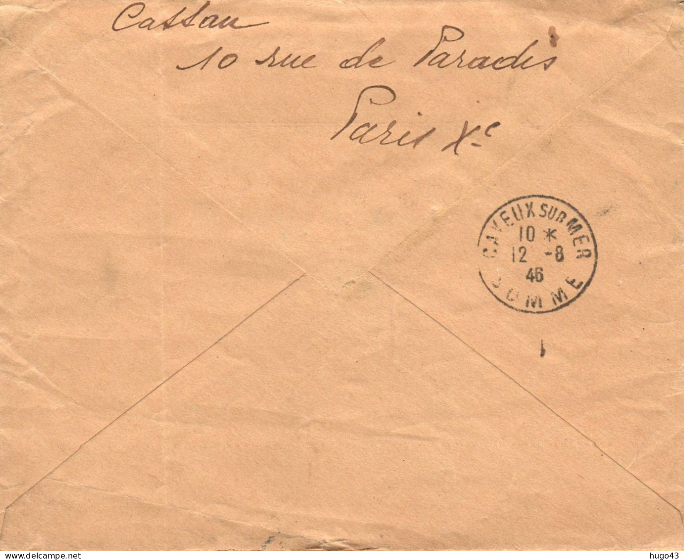 ENVELOPPE RECOMMANDEE AVEC CACHET ET TIMBRES CONFERENCE DE PARIS LE 10/08/1946 ET 29/07/48 EN BAS A GAUCHE - ....-1949