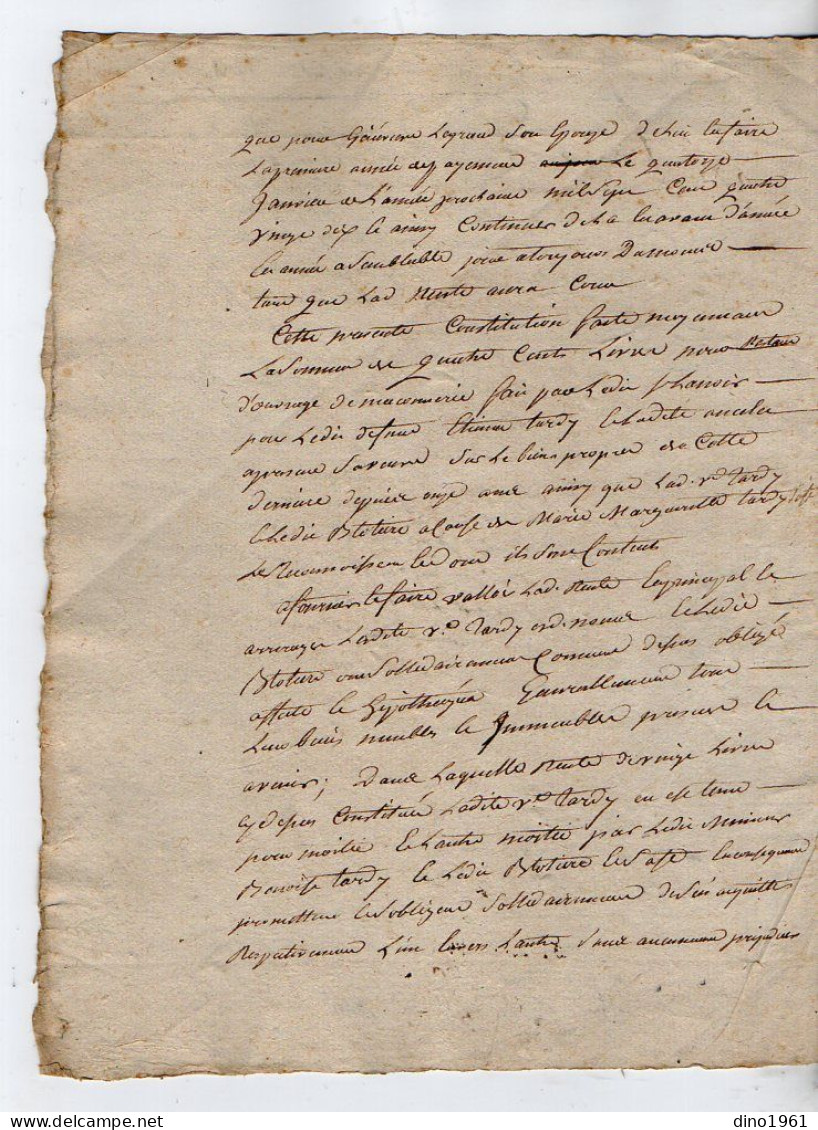 VP22.973 - Cachet De Généralité De PARIS / LAGNY - Acte De 1789 - Constitution De Rente - VILLEVAUDE ..... - Algemene Zegels
