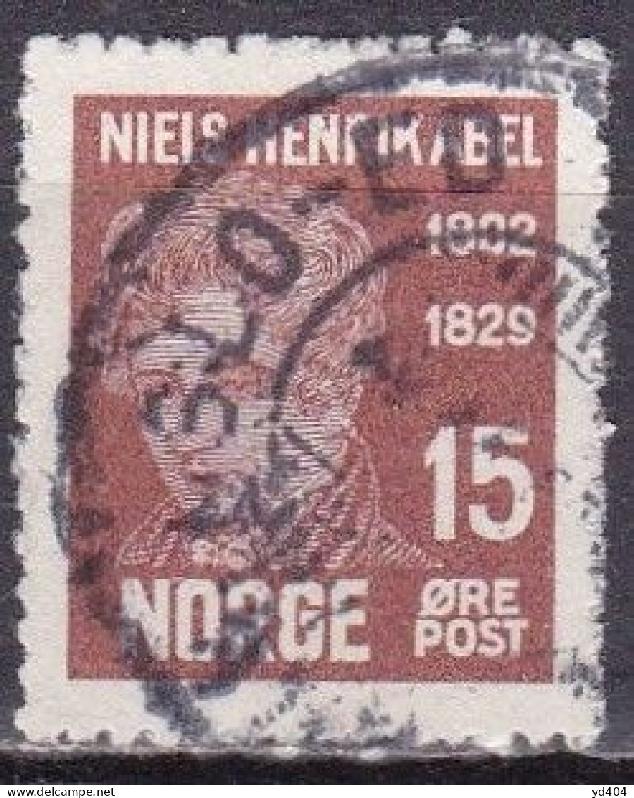 NO018B – NORVEGE - NORWAY – 1929 – NIELS HENRIK ABEL – SG # 214 USED 2,75 € - Gebraucht