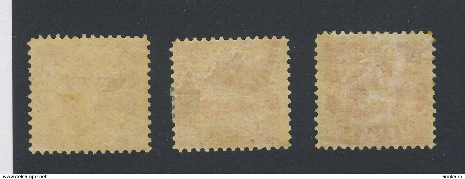 3x Newfoundland Mint Dog Stamps #56 -1/2c MH All Are F/VF Guide Value = $52.00 - 1857-1861