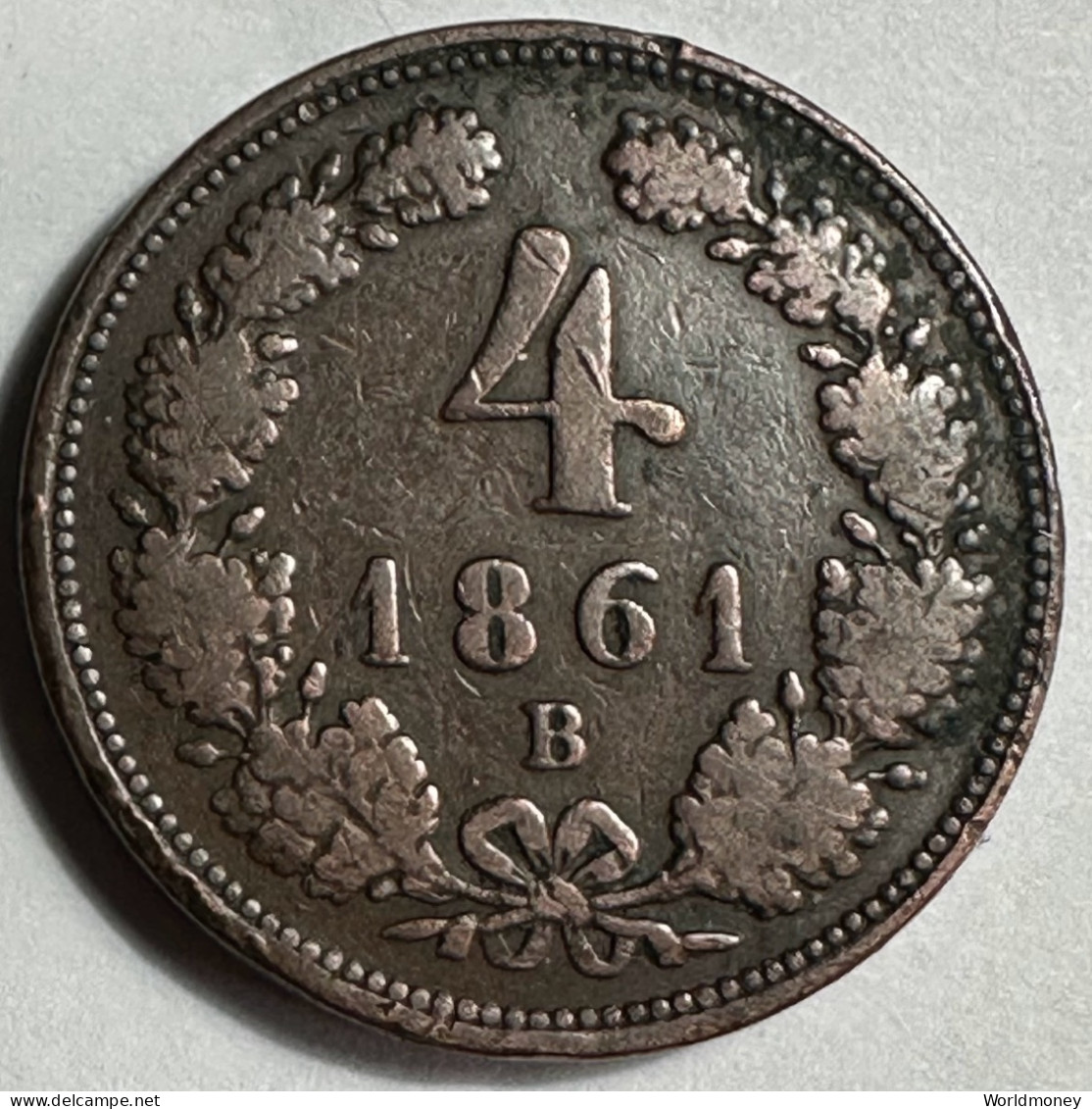 Austria 4 Kreuzer 1861 (B) - Autriche