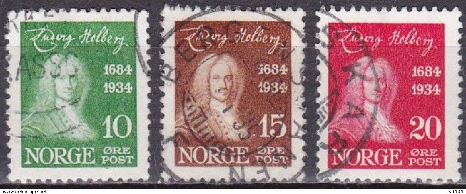 NO023B – NORVEGE - NORWAY – 1934 – LUDWIG HOLBERG – SG # 231/3 USED 2,50 € - Oblitérés