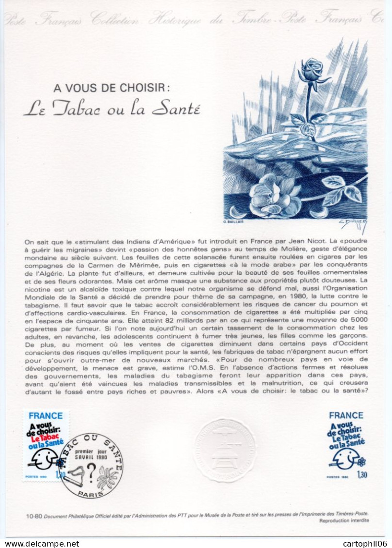 - Document Premier Jour A VOUS DE CHOISIR : Le Tabac Ou La Santé - PARIS 5.4.1980 - - Drogue