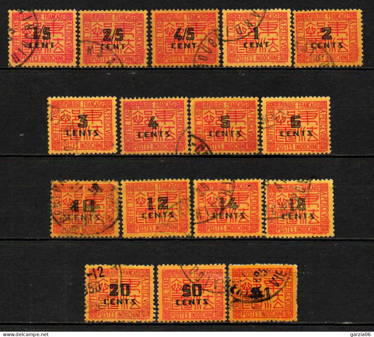 Indochine  - 1931  - Tb Taxe -  N° 57 à 73 Sauf 62   - Oblit - Used - Timbres-taxe