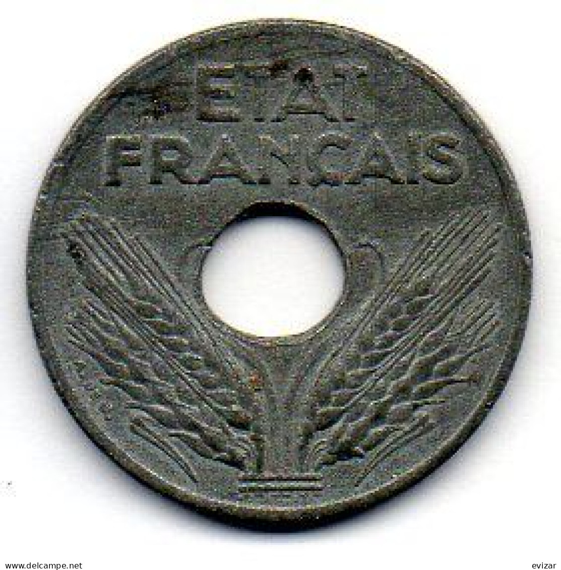 FRANCE, 10 Centimes, Zinc, Year 1943, KM # 898.2 - 10 Centimes