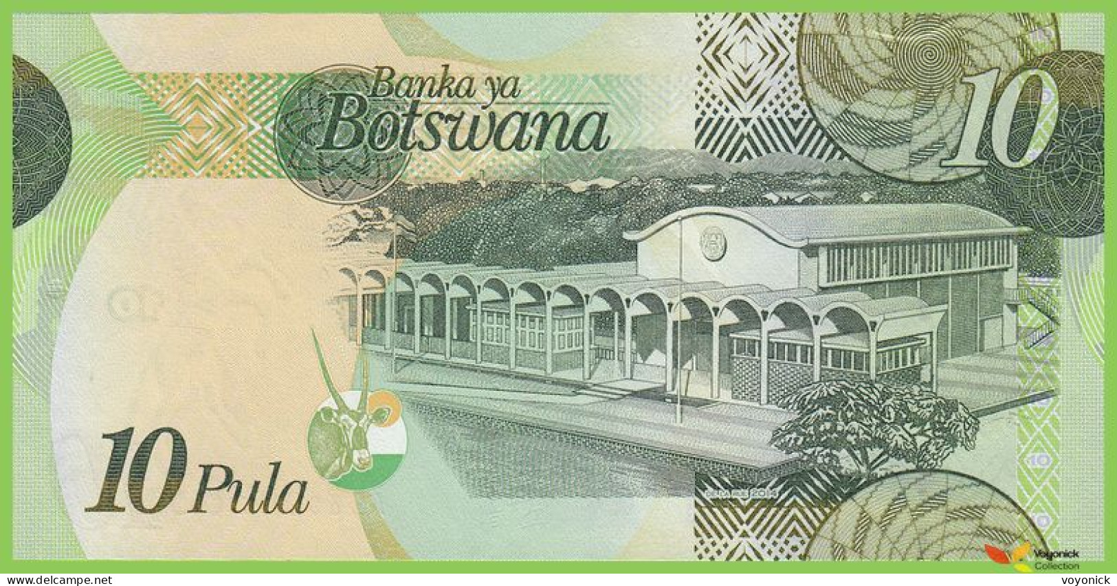 Voyo BOTSWANA 10 Pula 2014 P30d B124d AD6000 UNC - Botswana