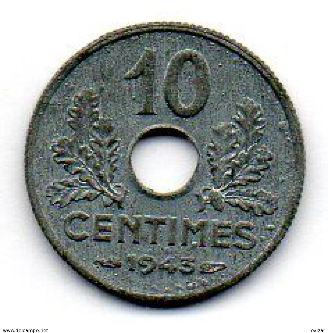 FRANCE, 10 Centimes, Zinc, Year 1943, KM # 903 - 10 Centimes