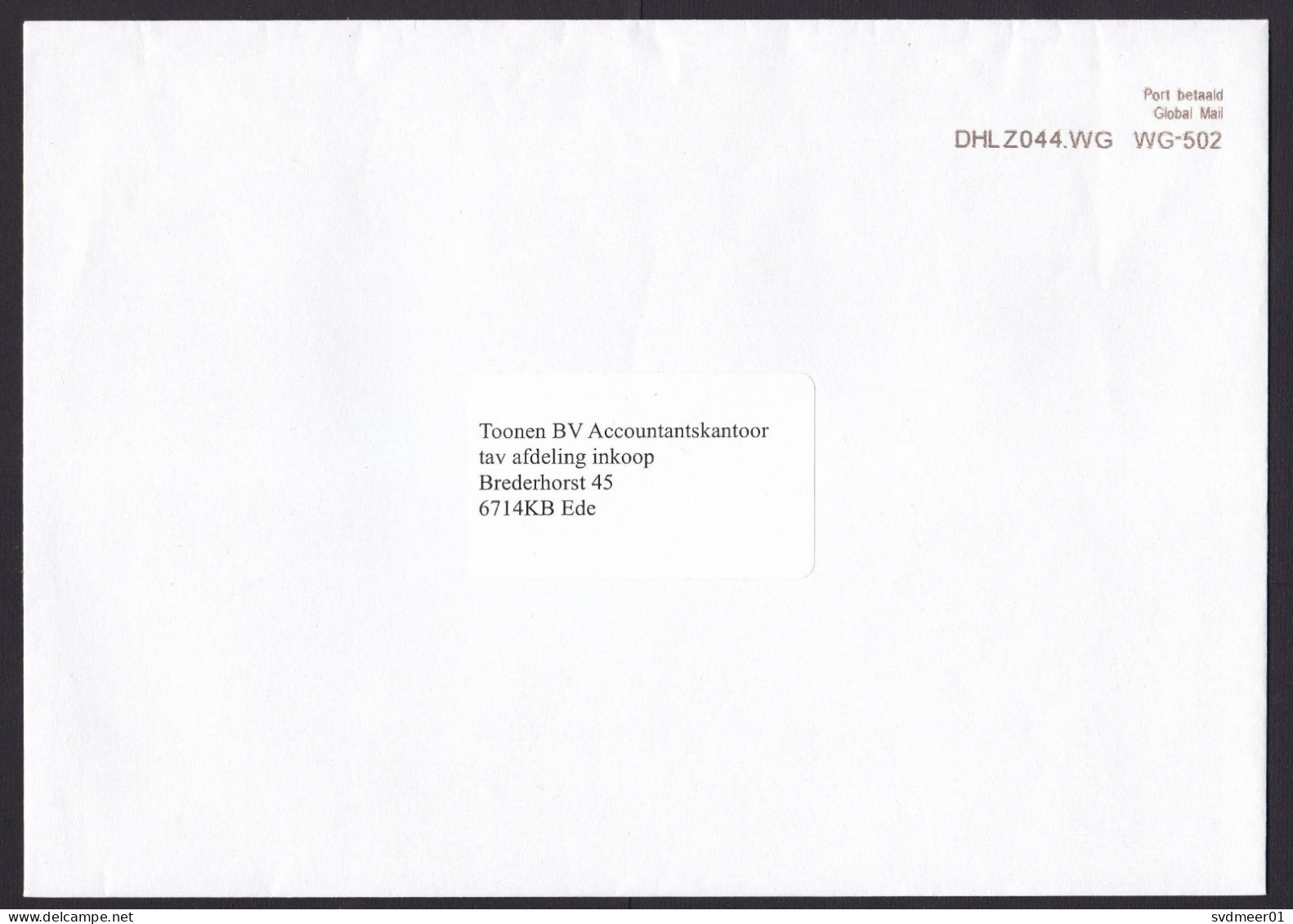 Netherlands: Cover, Postage Paid, Via DHL Global Mail, Private Postal Service (minor Damage) - Storia Postale