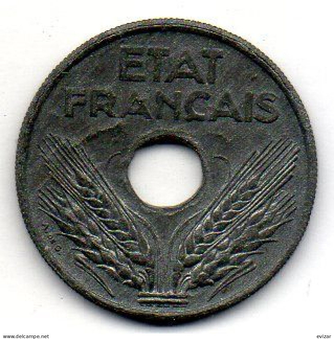 FRANCE, 20 Centimes, Zinc, Year 1941, KM # 900 - 20 Centimes