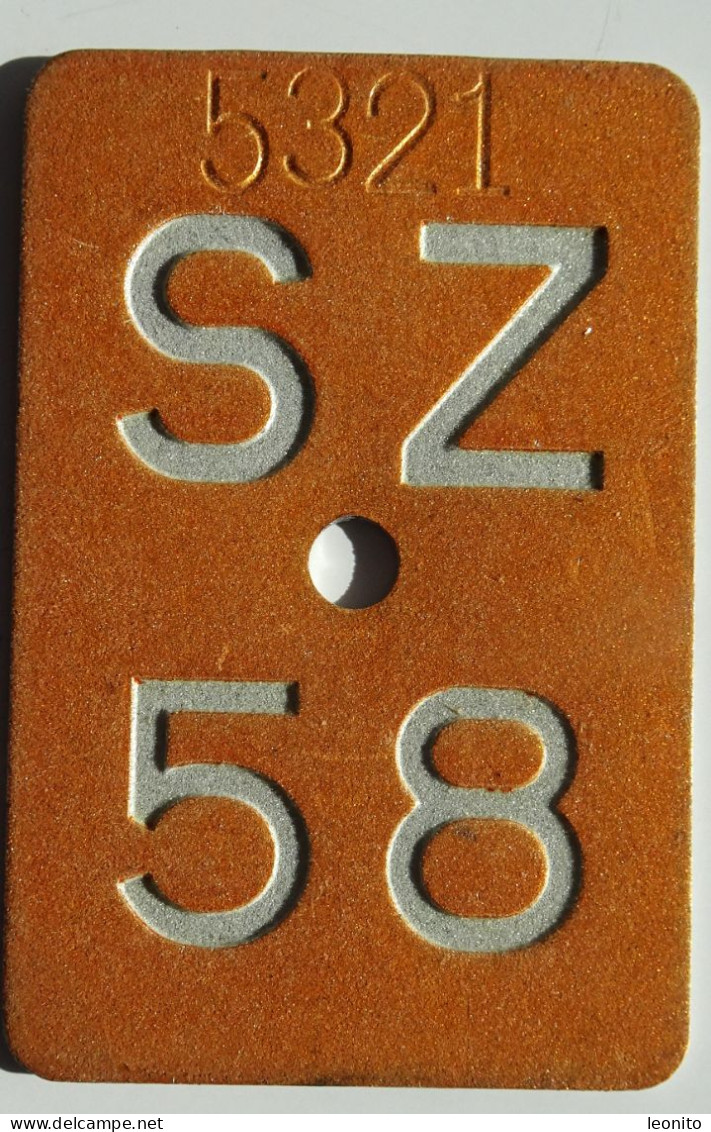 Velonummer Schwyz SZ 58 - Kennzeichen & Nummernschilder