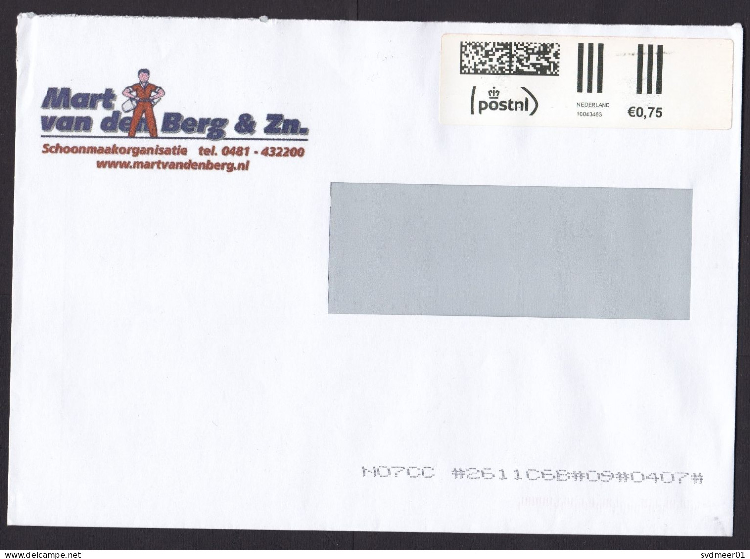 Netherlands: Cover, ATM Machine Label, PostNL, QR Code, 0.75 Rate (minor Discolouring) - Briefe U. Dokumente