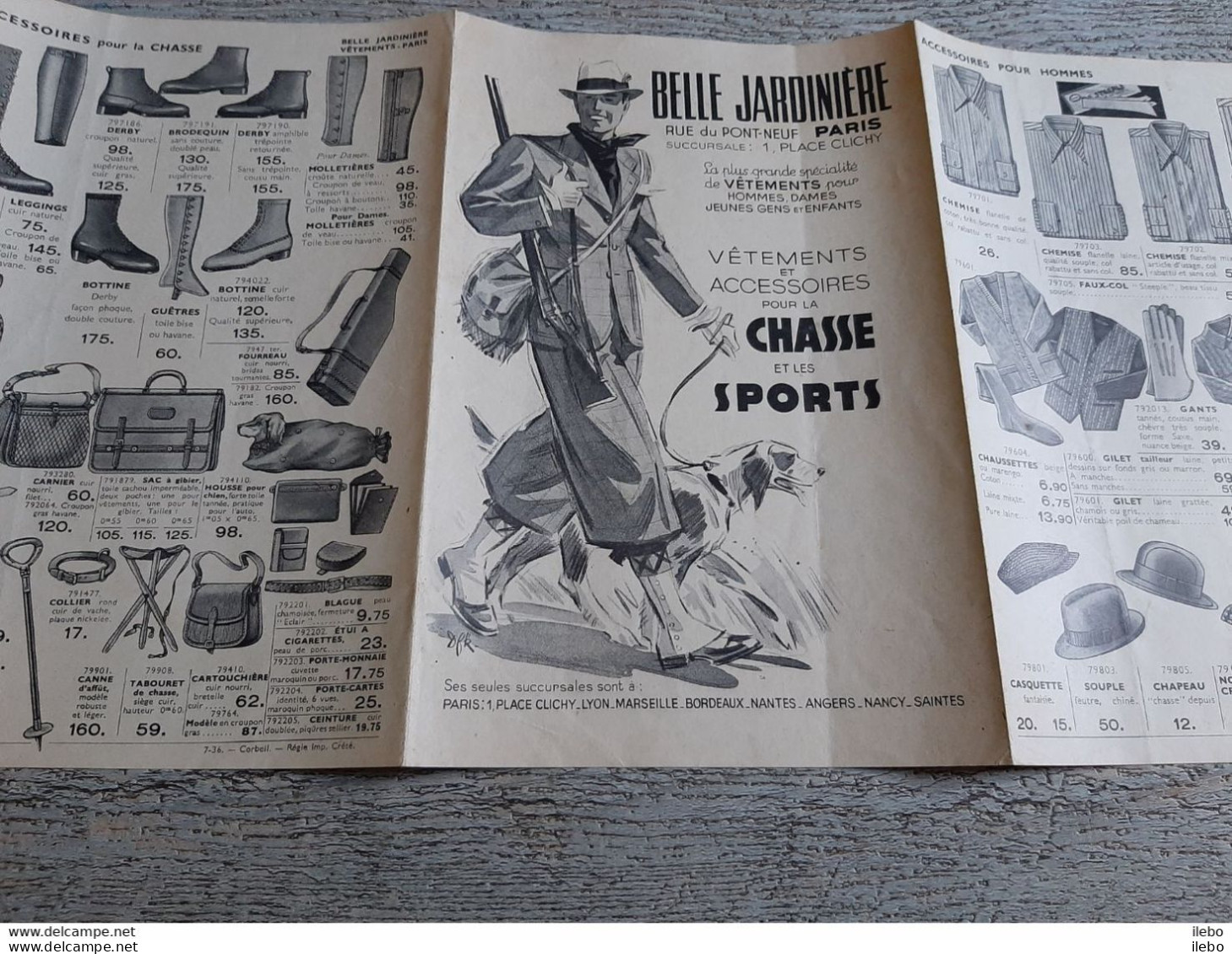 Petit Catalogue Belle Jardinière Vêtements Acessoires Pour Chasse Et Pêche 1936 Paris Mode Homme Femme - Caza/Pezca