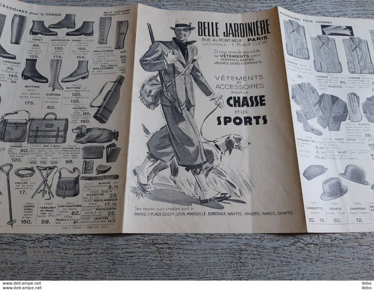 Petit Catalogue Belle Jardinière Vêtements Acessoires Pour Chasse Et Pêche 1936 Paris Mode Homme Femme - Caccia/Pesca