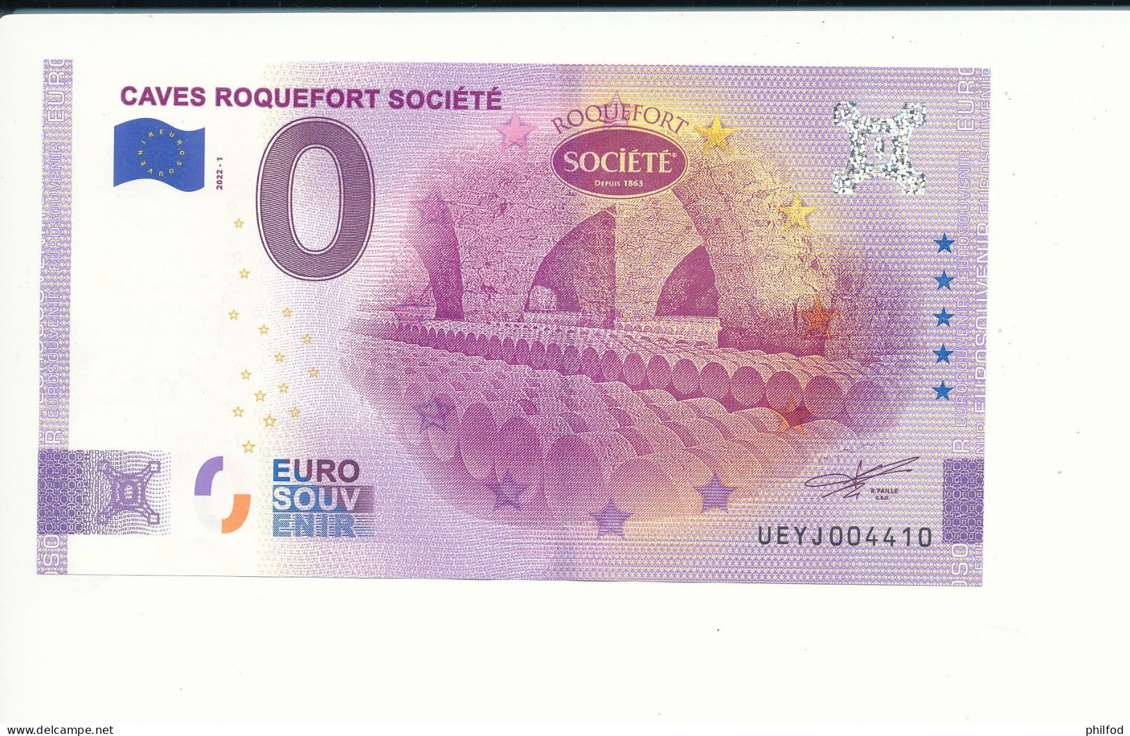 Billet Touristique  0 Euro  - CAVES ROQUEFORT SOCIETE - ANNIV - 2022-1 -  UEYJ -  N° 4410 - Autres & Non Classés