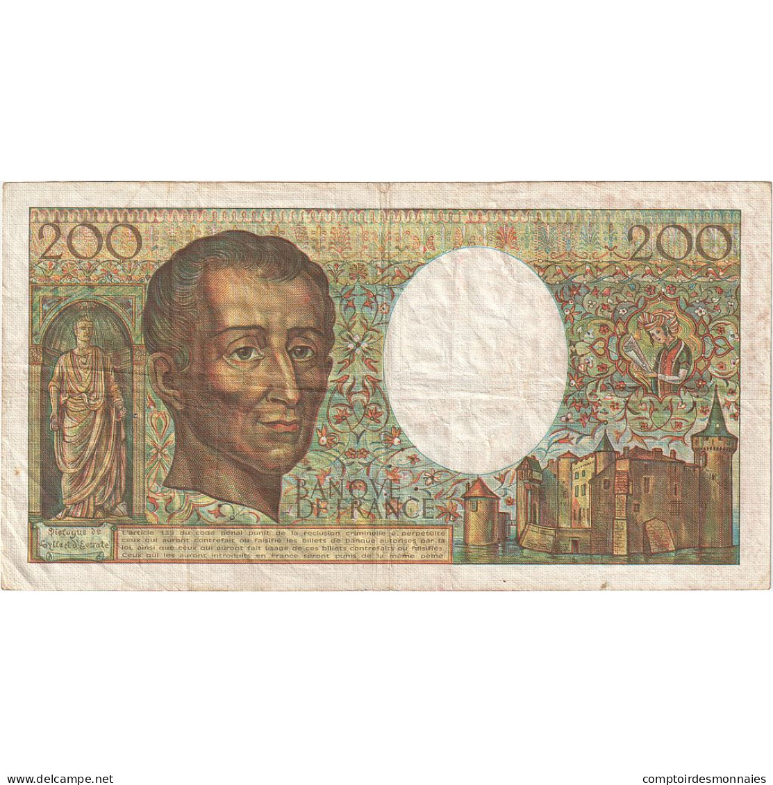 France, 200 Francs, Montesquieu, 1983, K.021, TTB, Fayette:70.03, KM:155a - 200 F 1981-1994 ''Montesquieu''