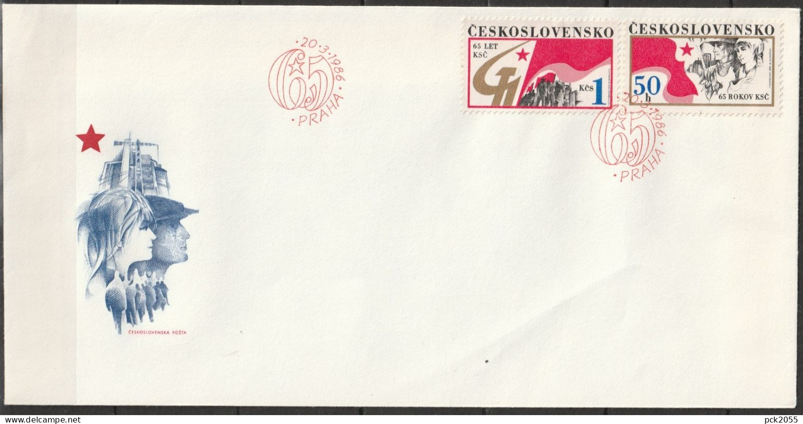 Tschechoslowakei 1986 FDC MiNr.2855 - 2856  65 Jahre Kommunistische Partei Der CSSR ( Dl 165 )günstige Versandkosten - FDC